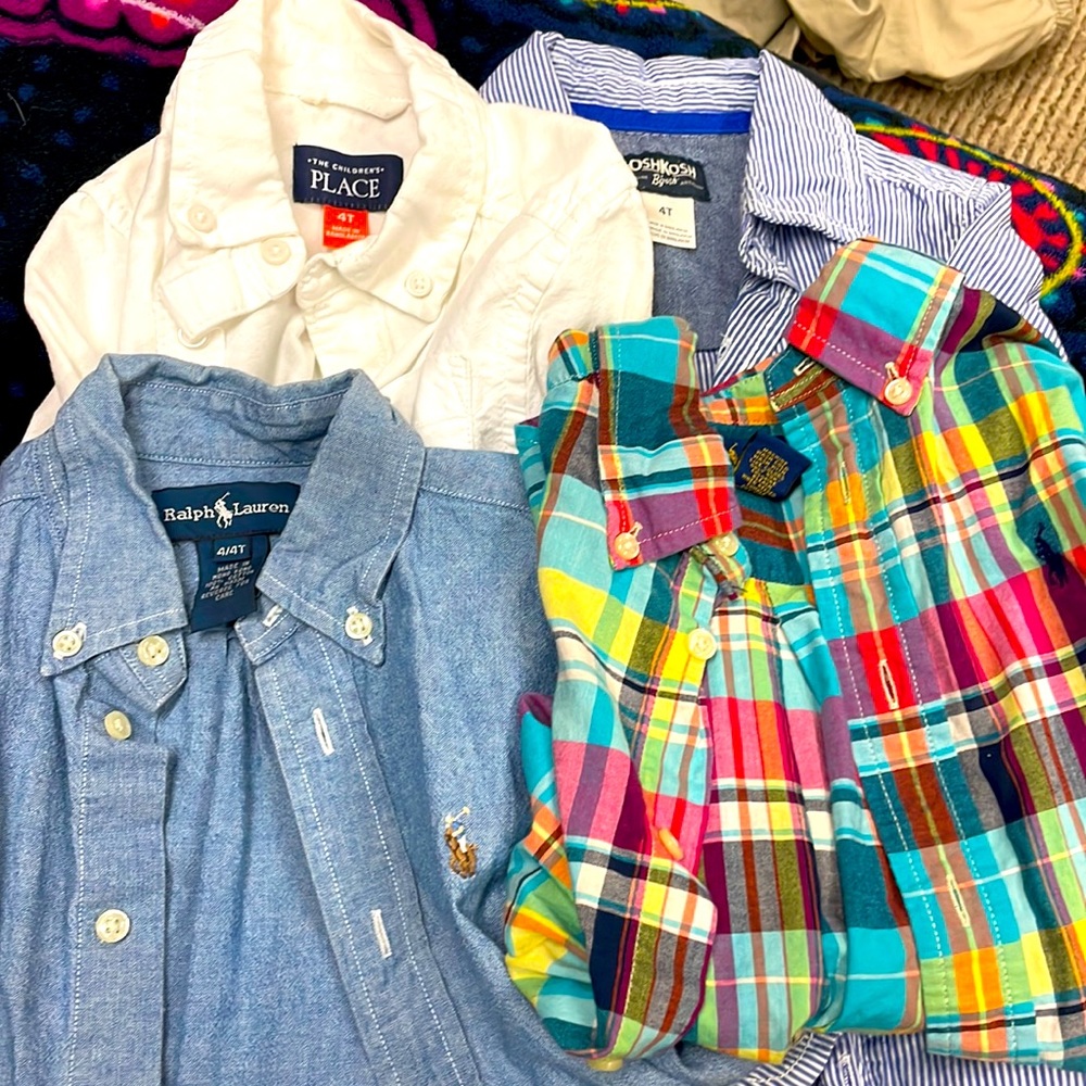 4T button down shirts Ralph Lauren osh kosh children’s place
